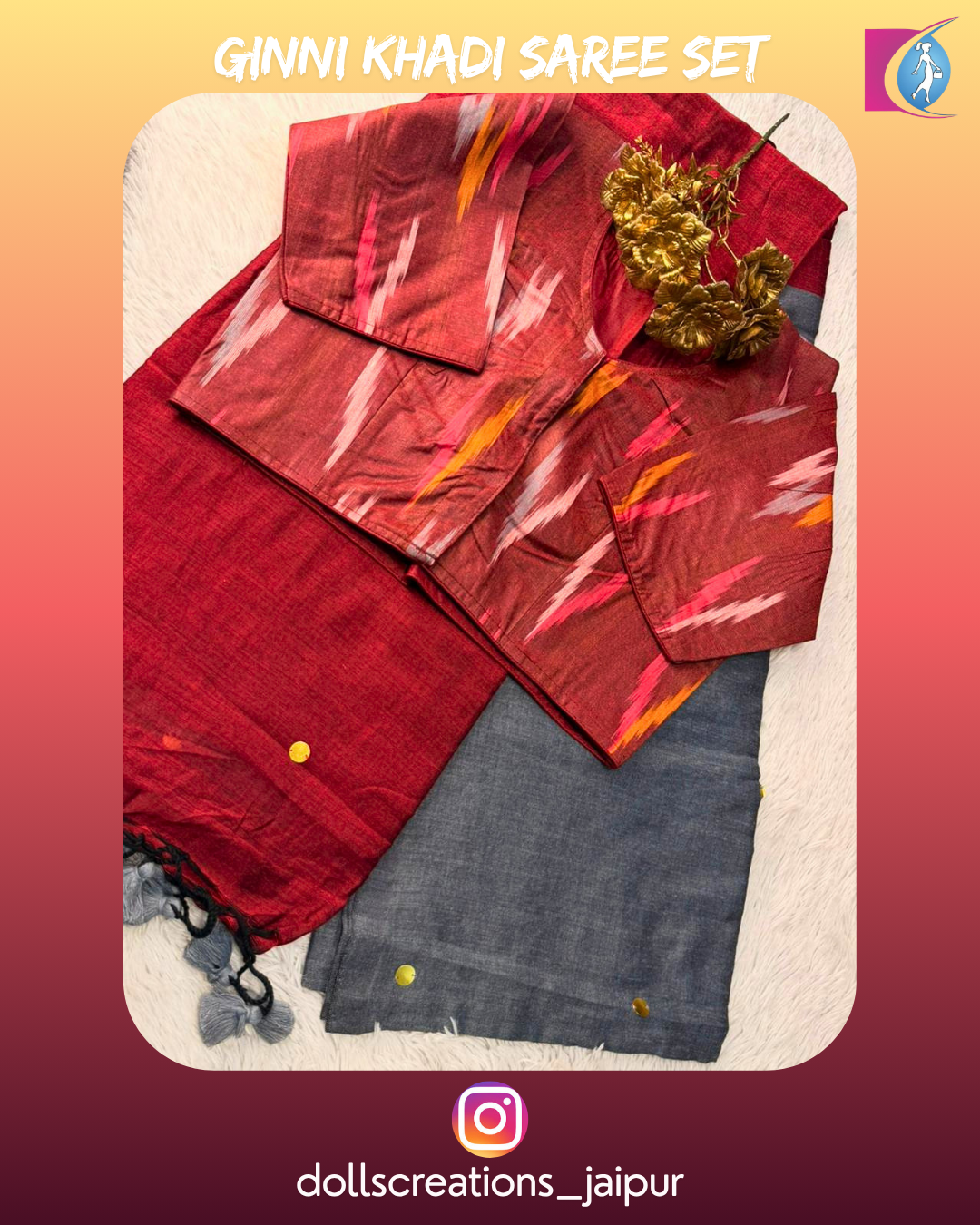 Ginni Khadi Combo (Maroon) (DC1605)