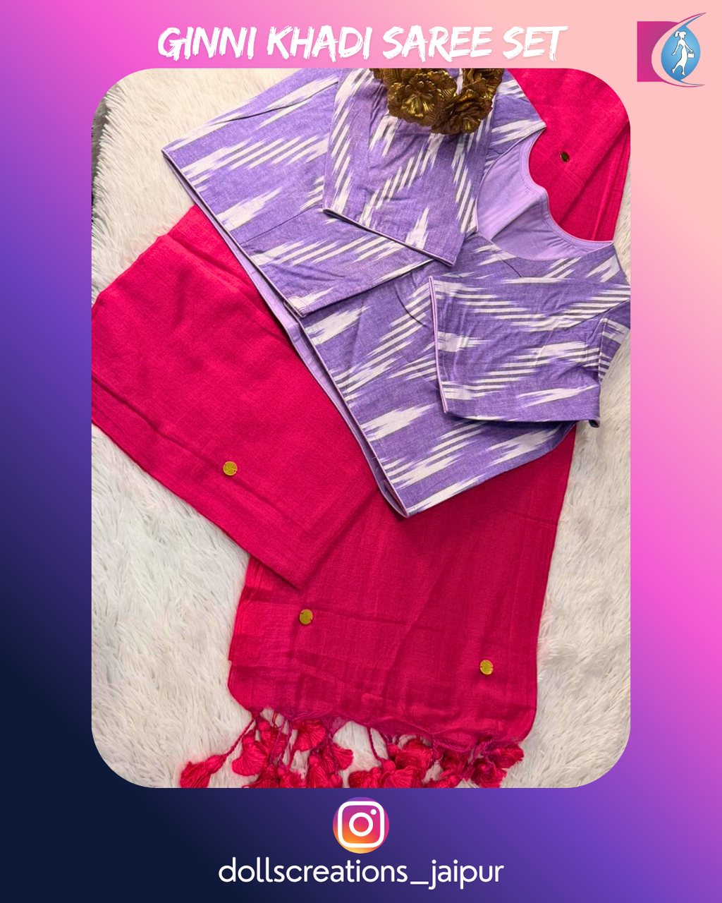 Ginni Khadi Combo (Magenta) (DC1605)