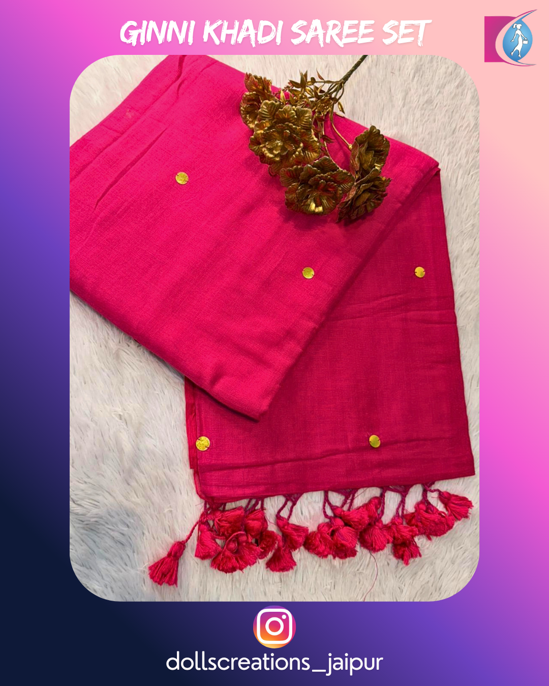 Ginni Khadi Combo (Magenta) (DC1605)