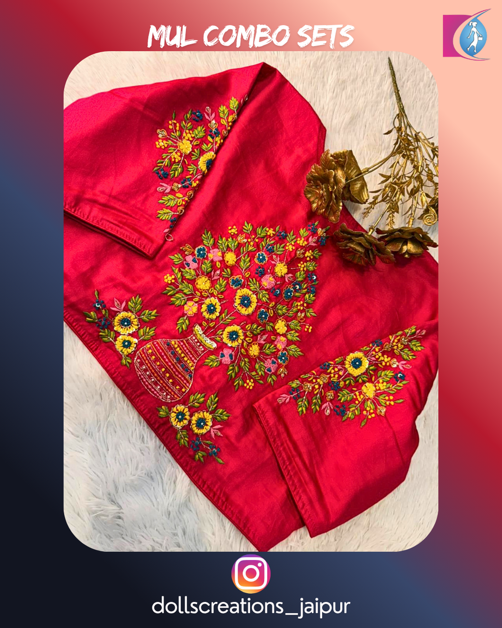Mul saree set (Mustard Yellow) DC2705