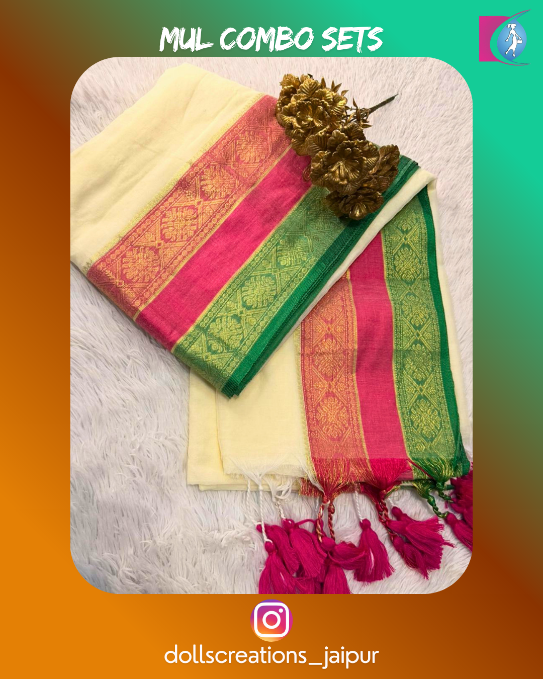 Mul saree set (Off white) DC2705