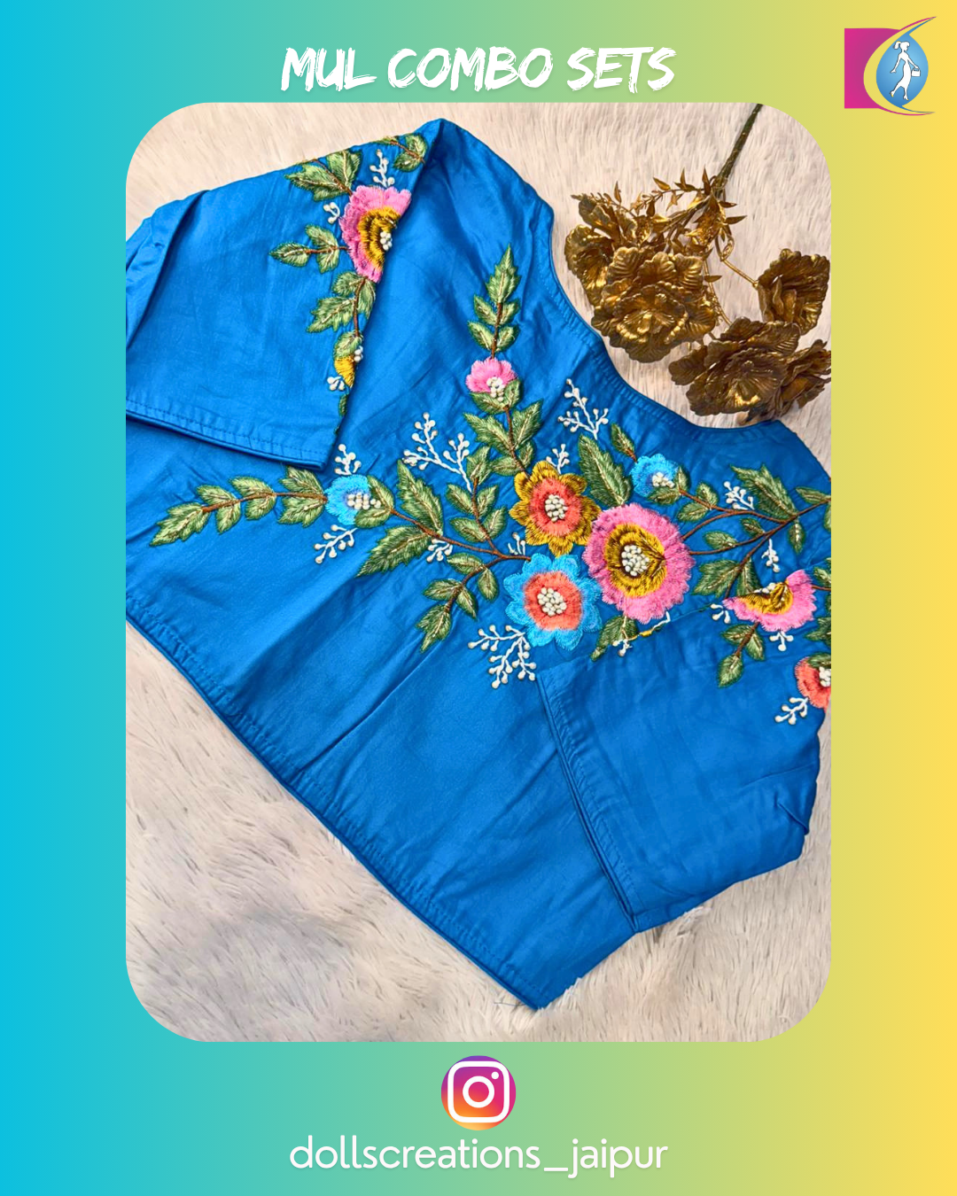 Mul saree set (Green) DC2705