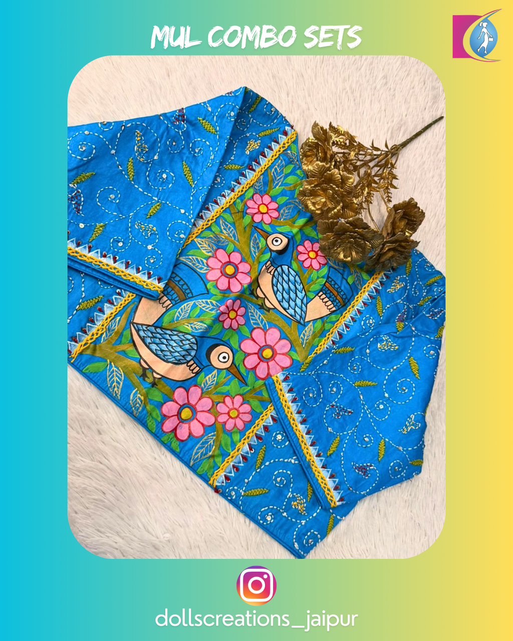 Mul saree set (Yellow) DC2705