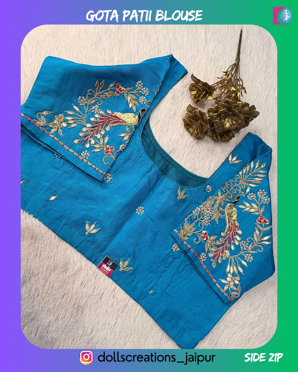 Gota Patti Blouse (SKY BLUE) DC1108