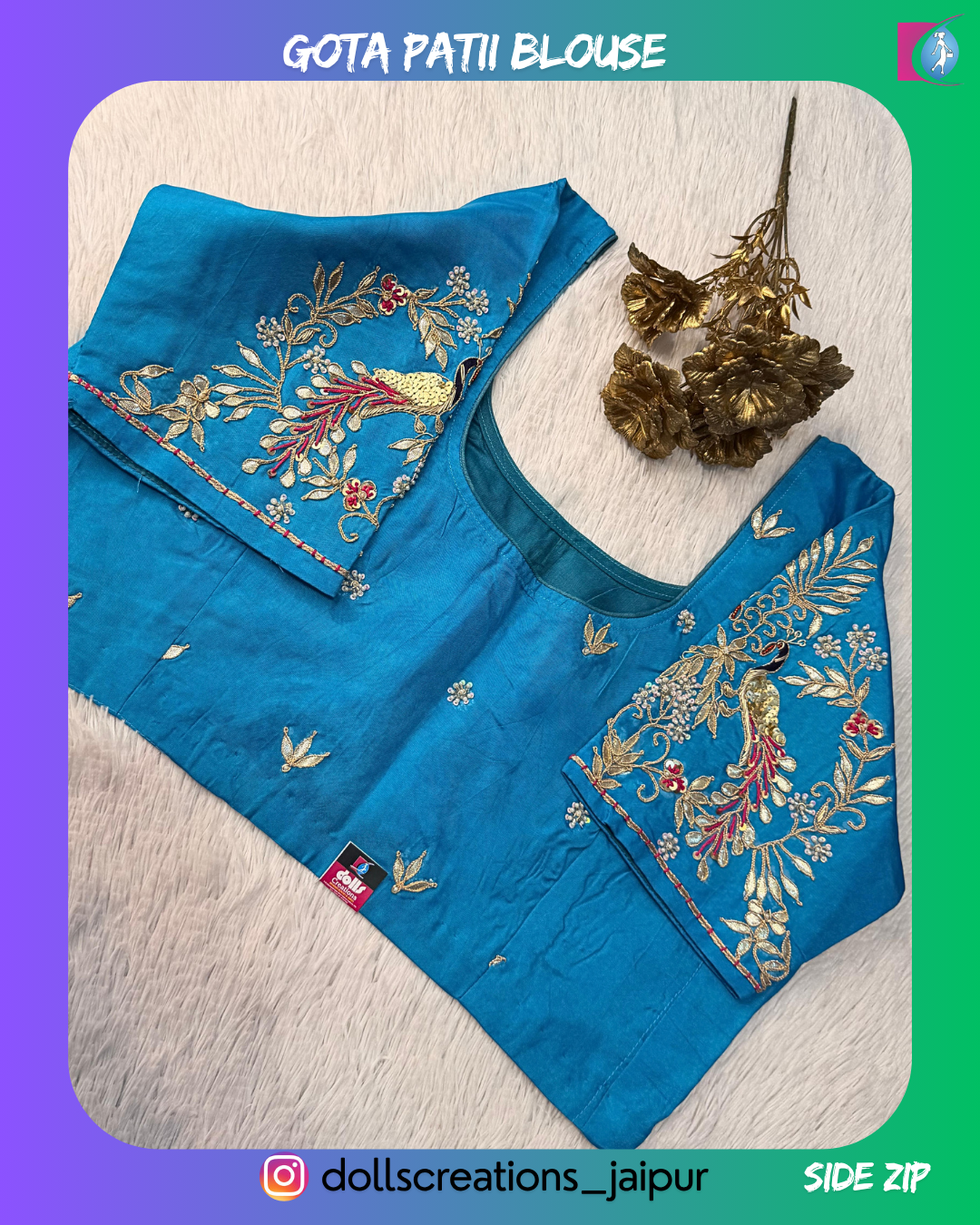 Gota Patti Blouse (SKY BLUE) DC1108