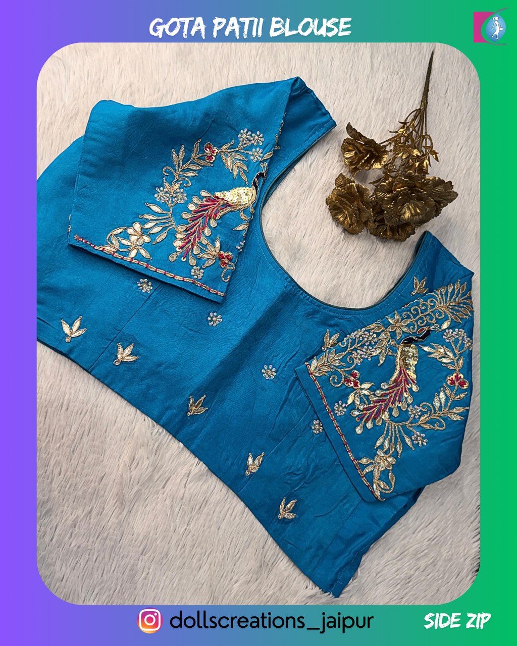 Gota Patti Blouse (SKY BLUE) DC1108