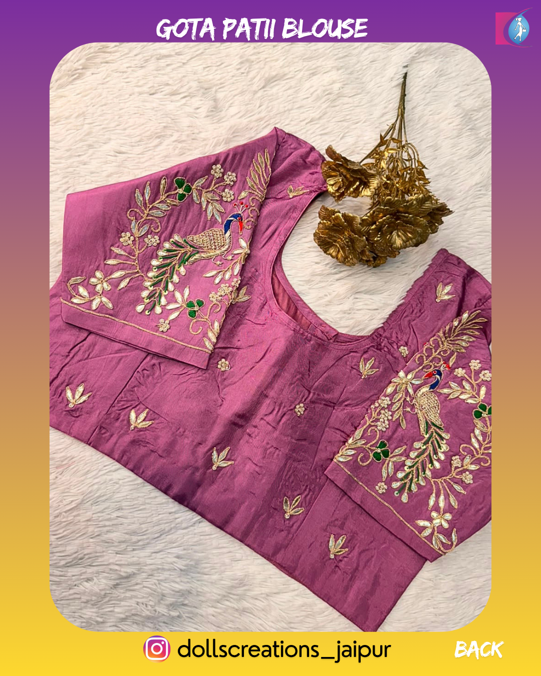 Gota Patti Blouse (LEVENDER) DC1108