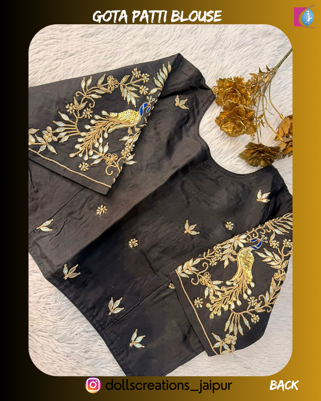 Gota Patti Blouse (BLACK) DC1108