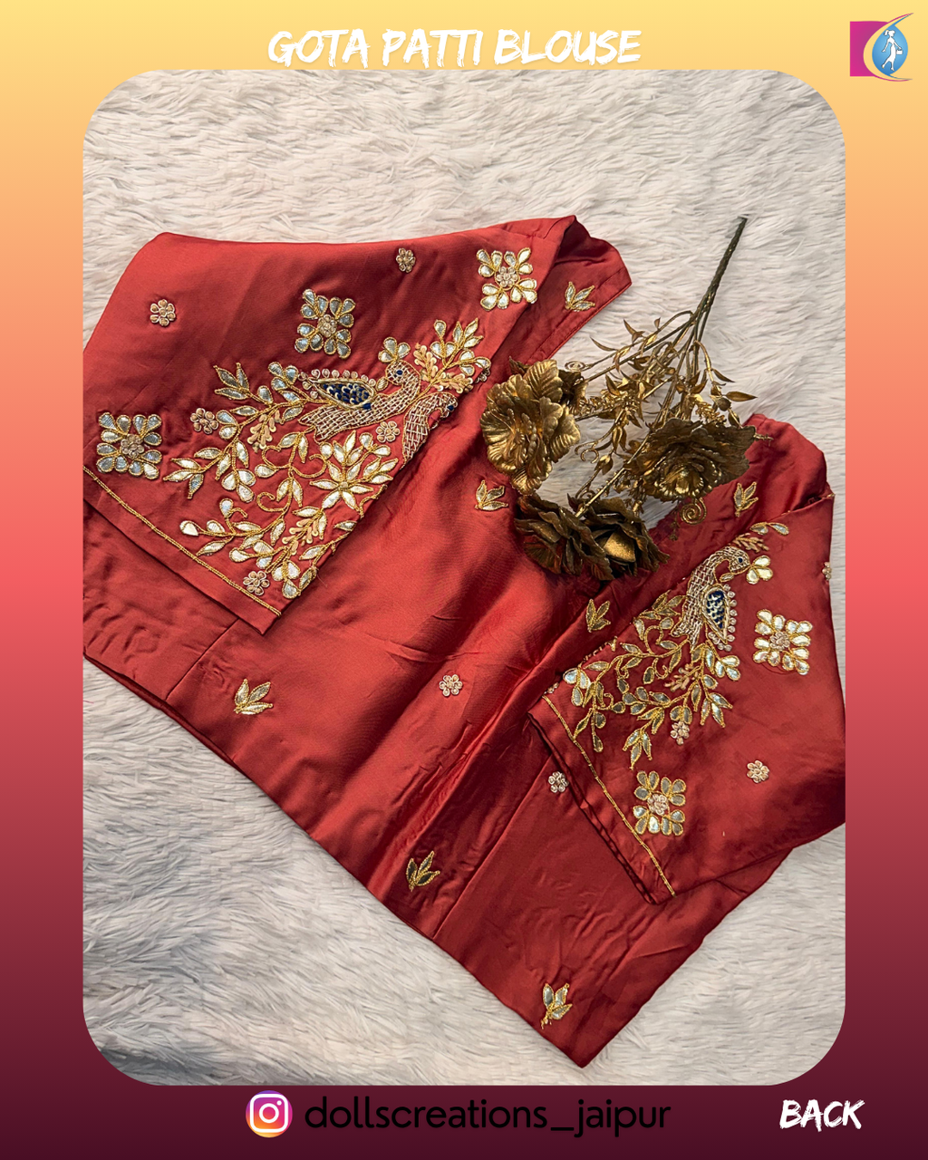 Gota Patti Blouse (BROWN) DC1108