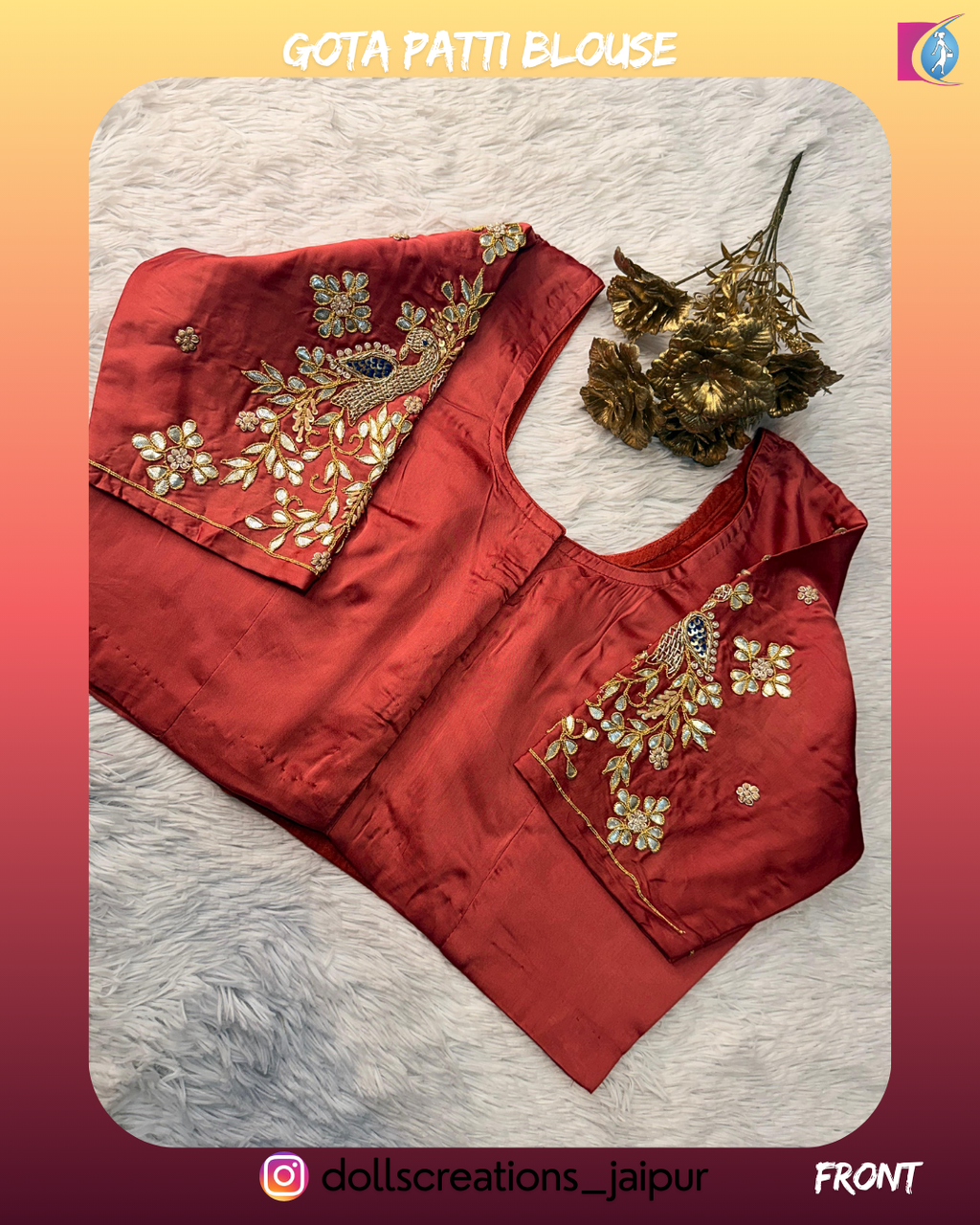 Gota Patti Blouse (BROWN) DC1108