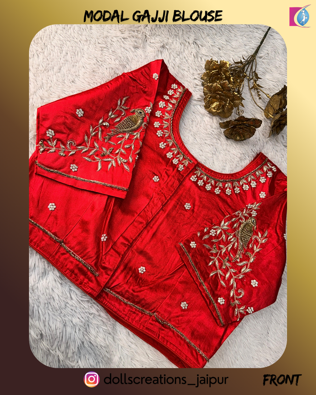 Zardozi Blouse (RED Parrot) DC0308