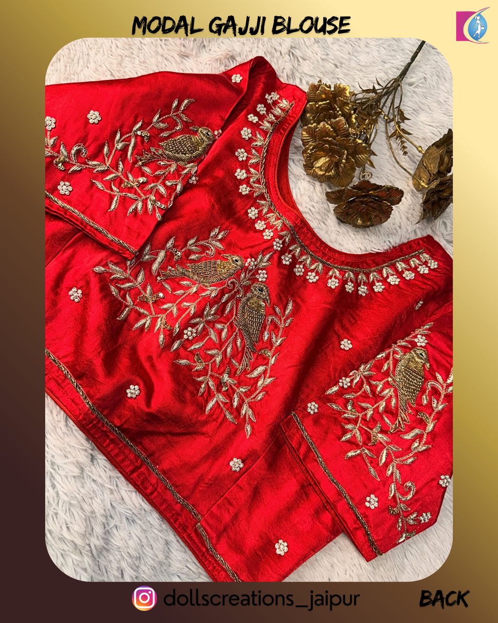 Zardozi Blouse (RED Parrot) DC0308
