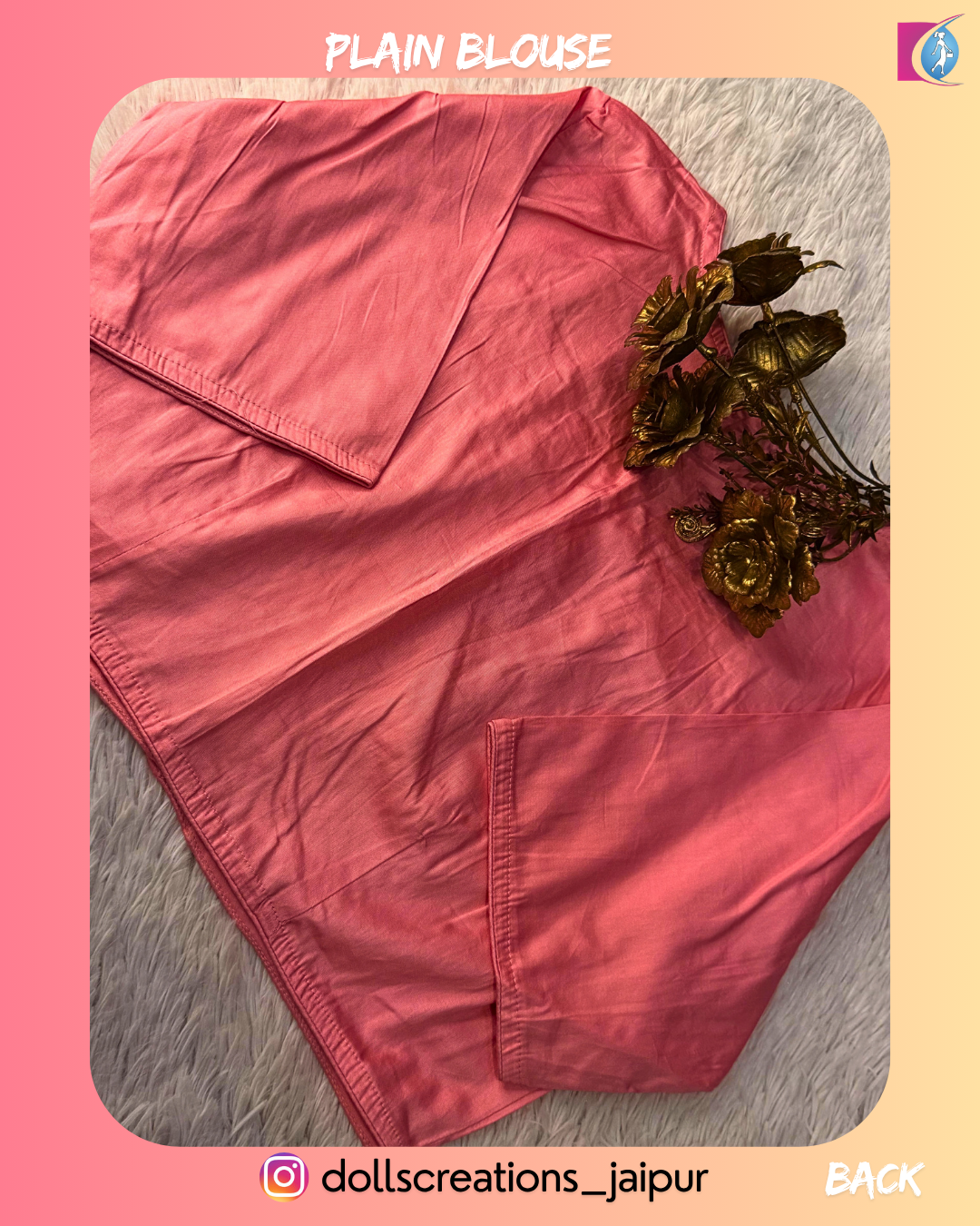 PLAIN BLOUSE (PEACH) DC2409