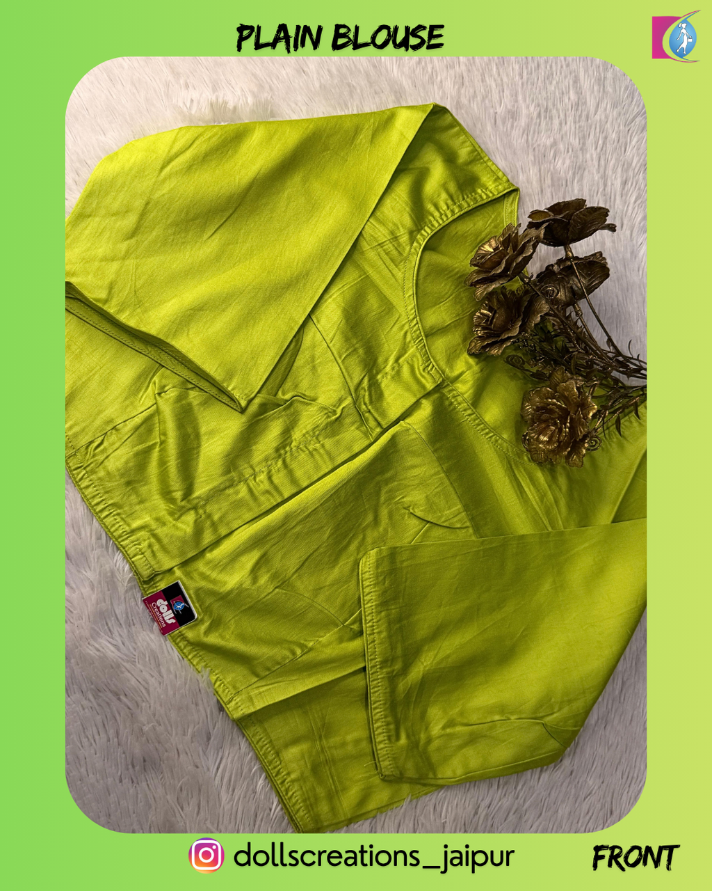PLAIN BLOUSE (NEON GREEN) DC2409