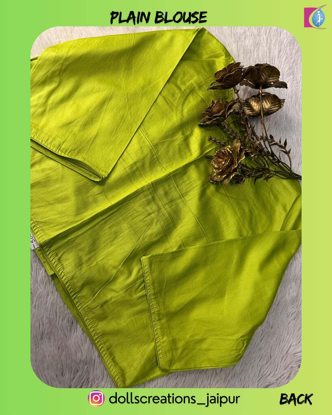 PLAIN BLOUSE (NEON GREEN) DC2409