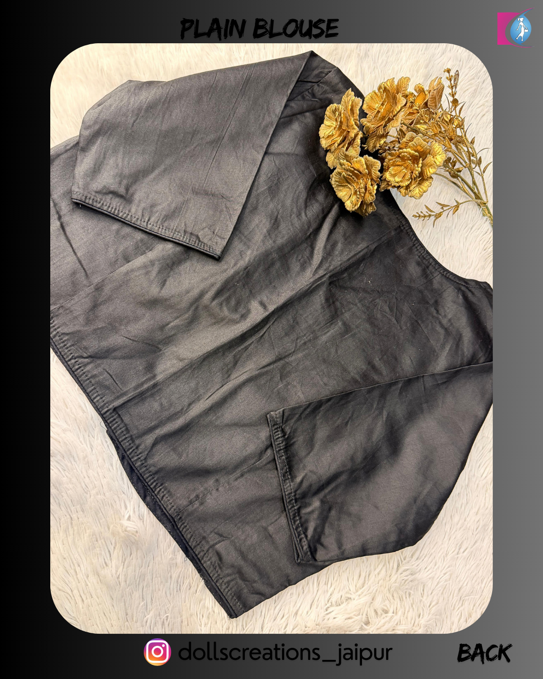 PLAIN BLOUSE (BLACK) DC2409