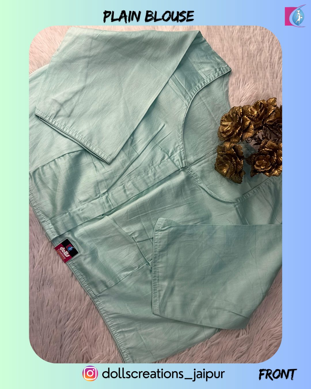 PLAIN BLOUSE (ICE BLUE) DC2409