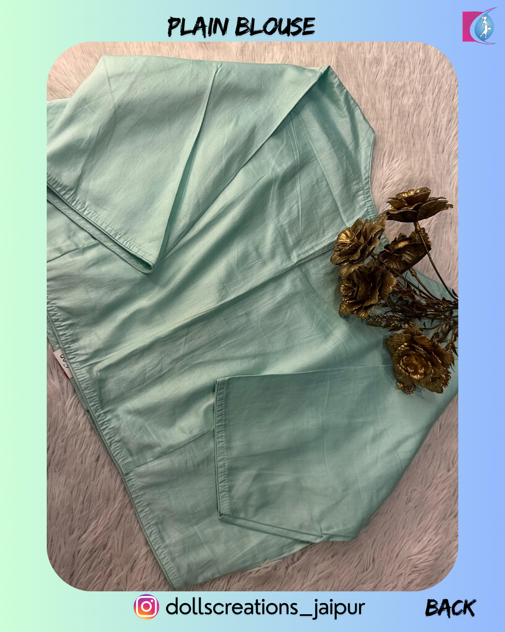 PLAIN BLOUSE (ICE BLUE) DC2409