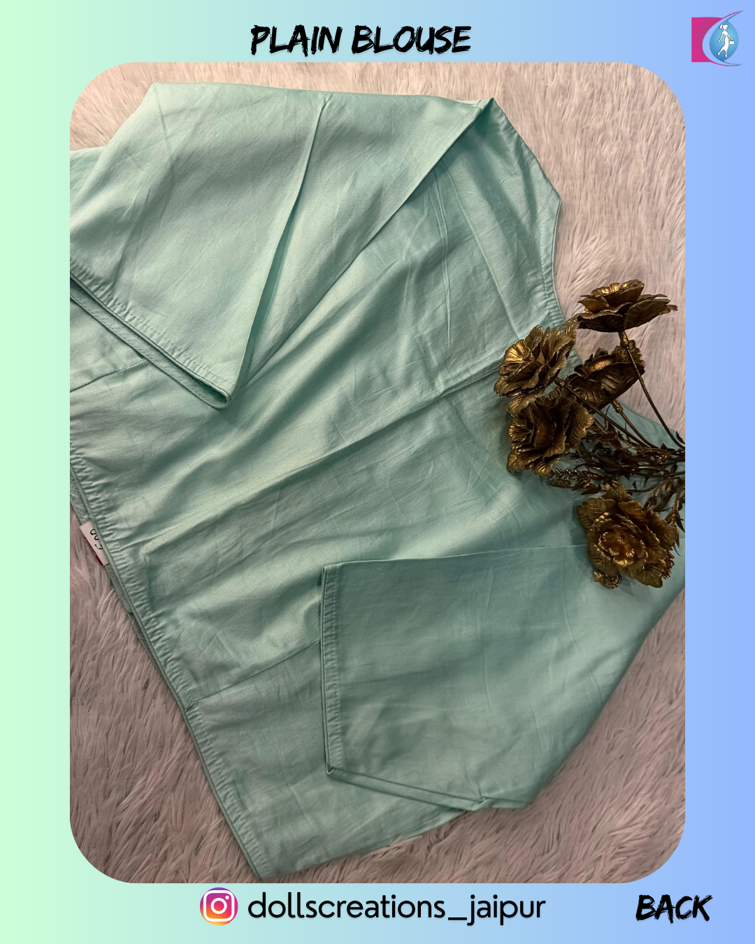 PLAIN BLOUSE (ICE BLUE) DC2409