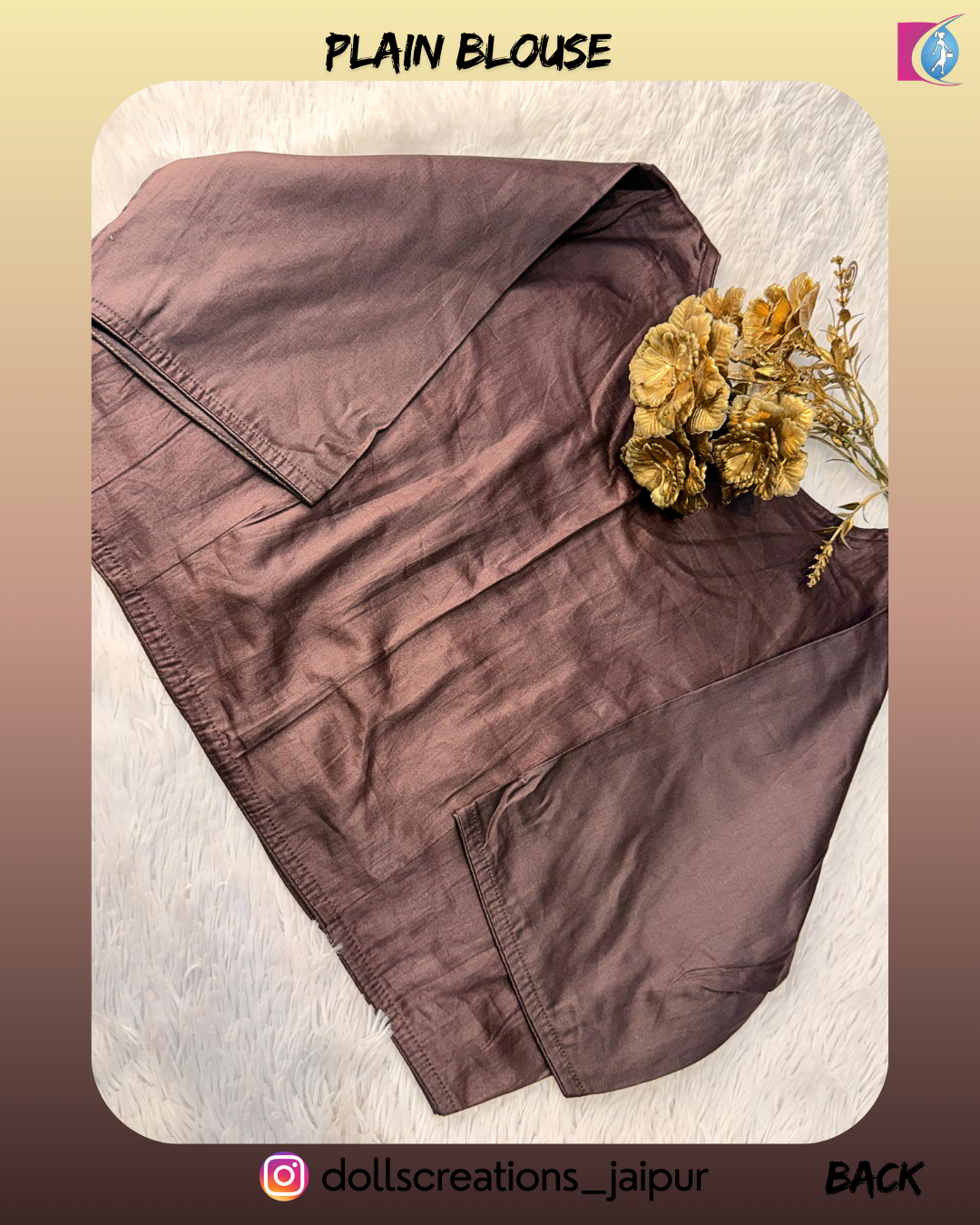 PLAIN BLOUSE (BROWN) DC2409