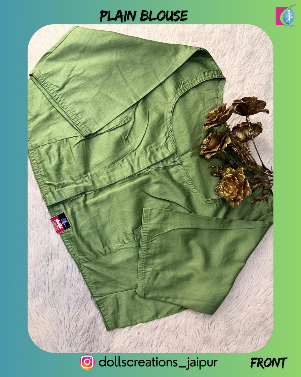 PLAIN BLOUSE (OLIVE GREEN) DC2409