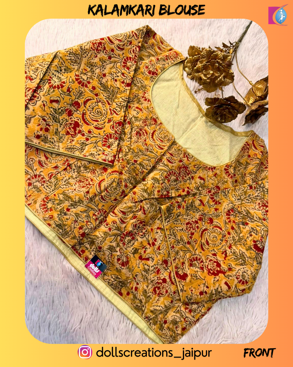 Kalamkari Blouse (YELLOW) DC1407