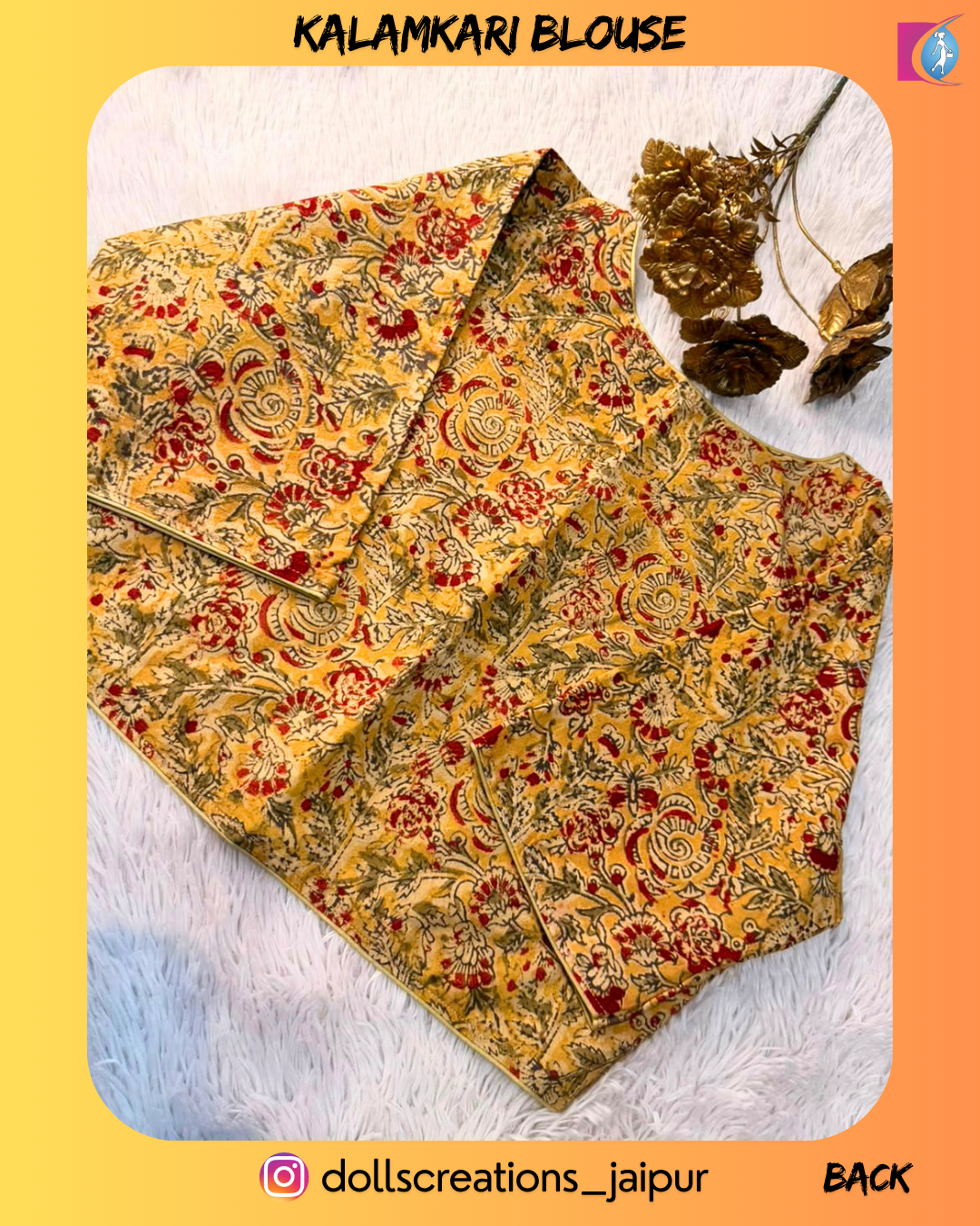 Kalamkari Blouse (YELLOW) DC1407