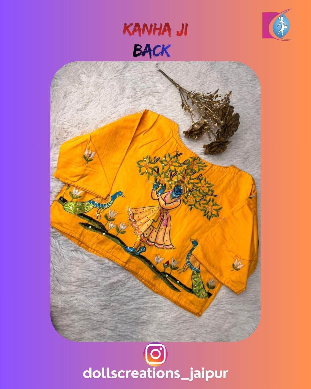 Kanha Ji Blouse ( Yellow ) DC2325
