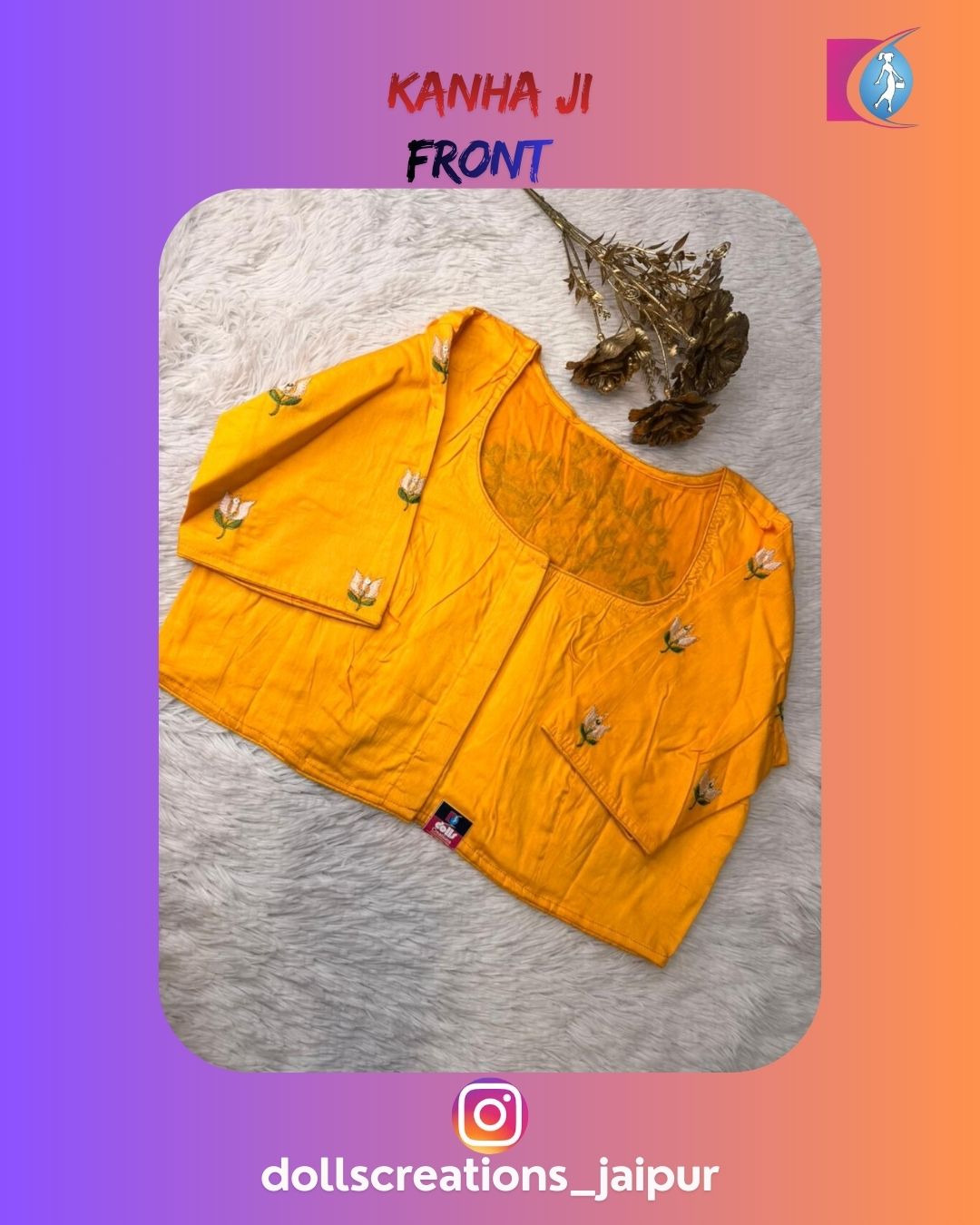 Kanha Ji Blouse ( Yellow ) DC2325