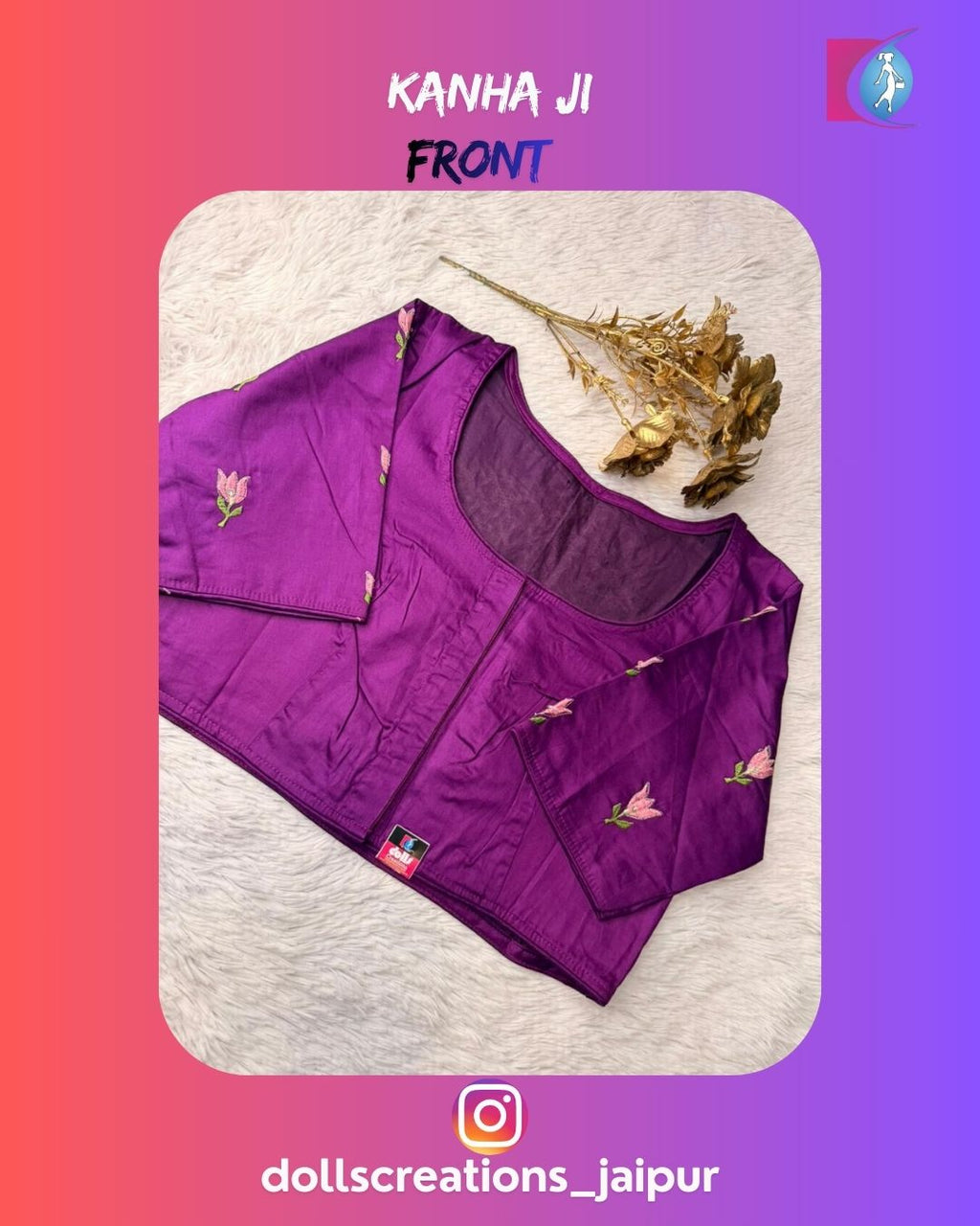 Kanha Ji Blouse (Wine)  DC2325