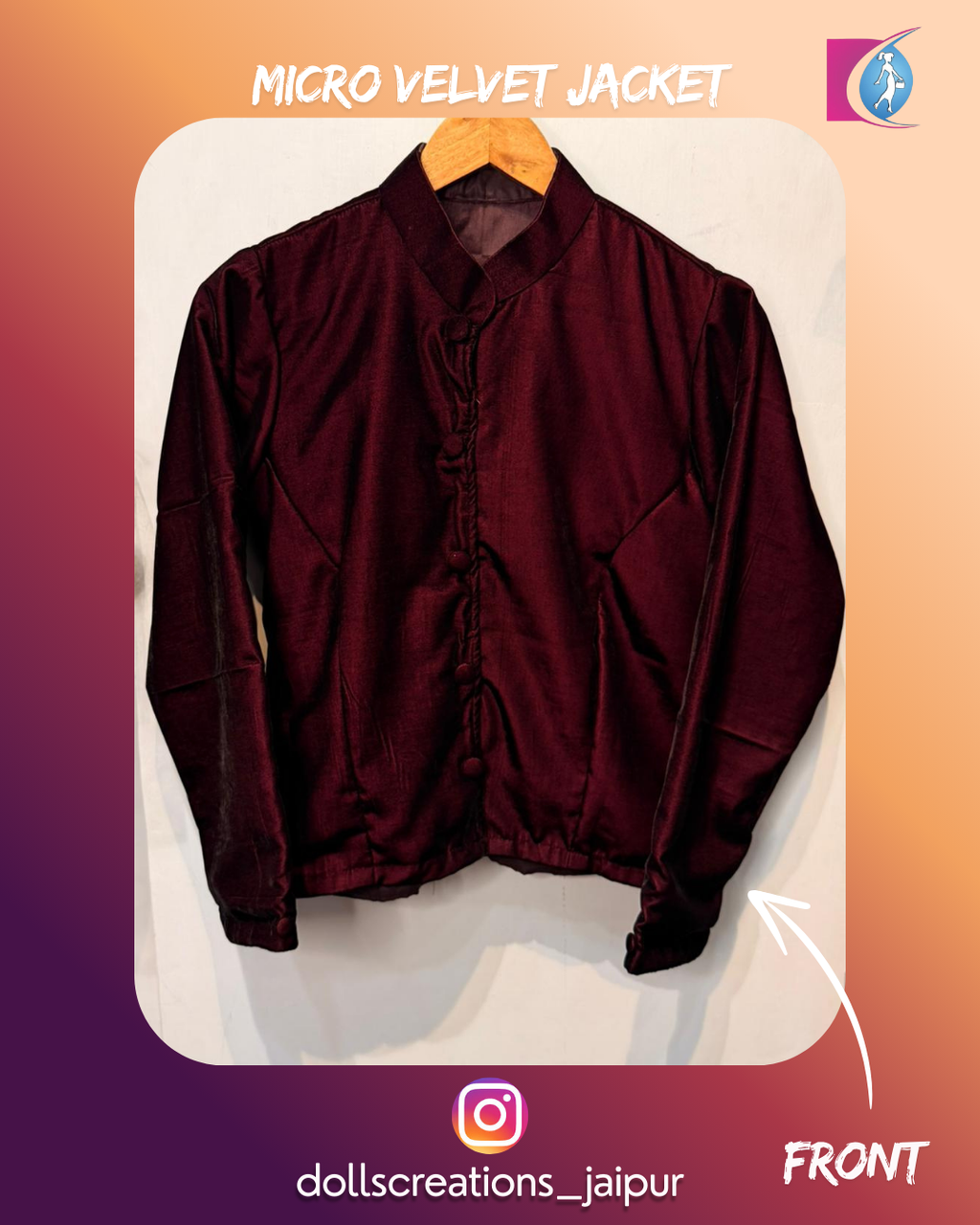 Micro Velvet jacket ( Maroon ) DC1801